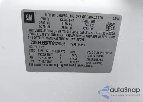 2015 Chevrolet Equinox Ls from USA, damaged, VIN 2GNFLEEK7F6129465